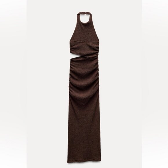 ZARA TEXTURED CUT OUT DRESS - Picture 9 of 11